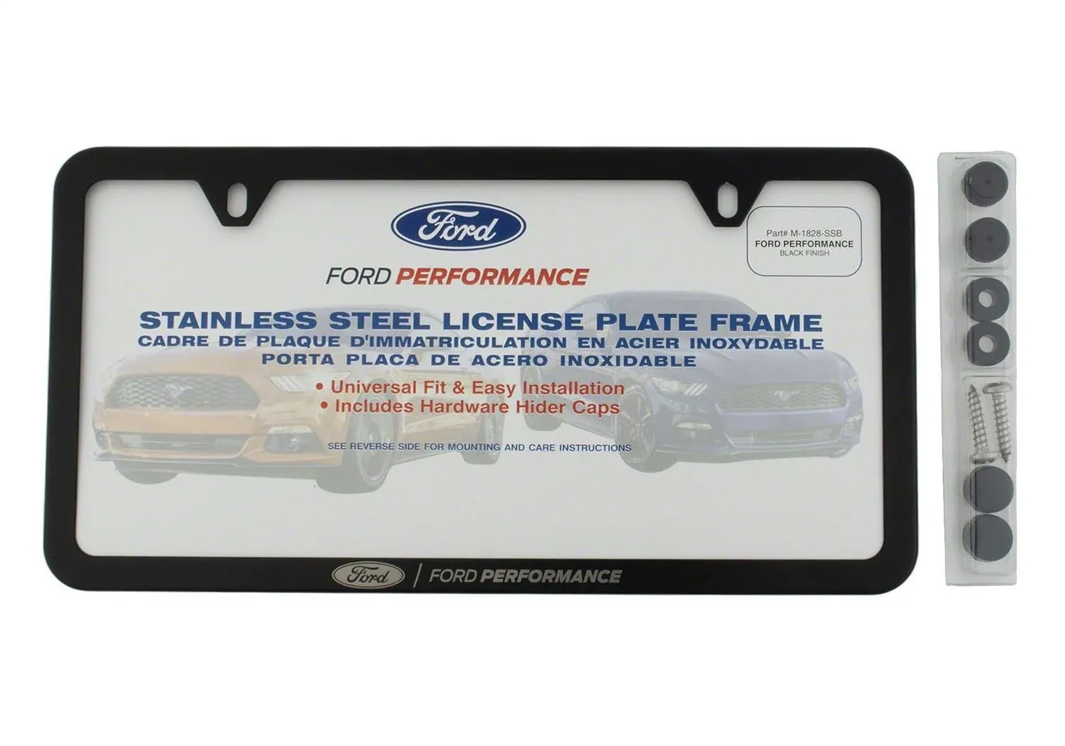 NEW Mustang, F-150, FORD PERFORMANCE Black Stainless Steel License Plate Frame