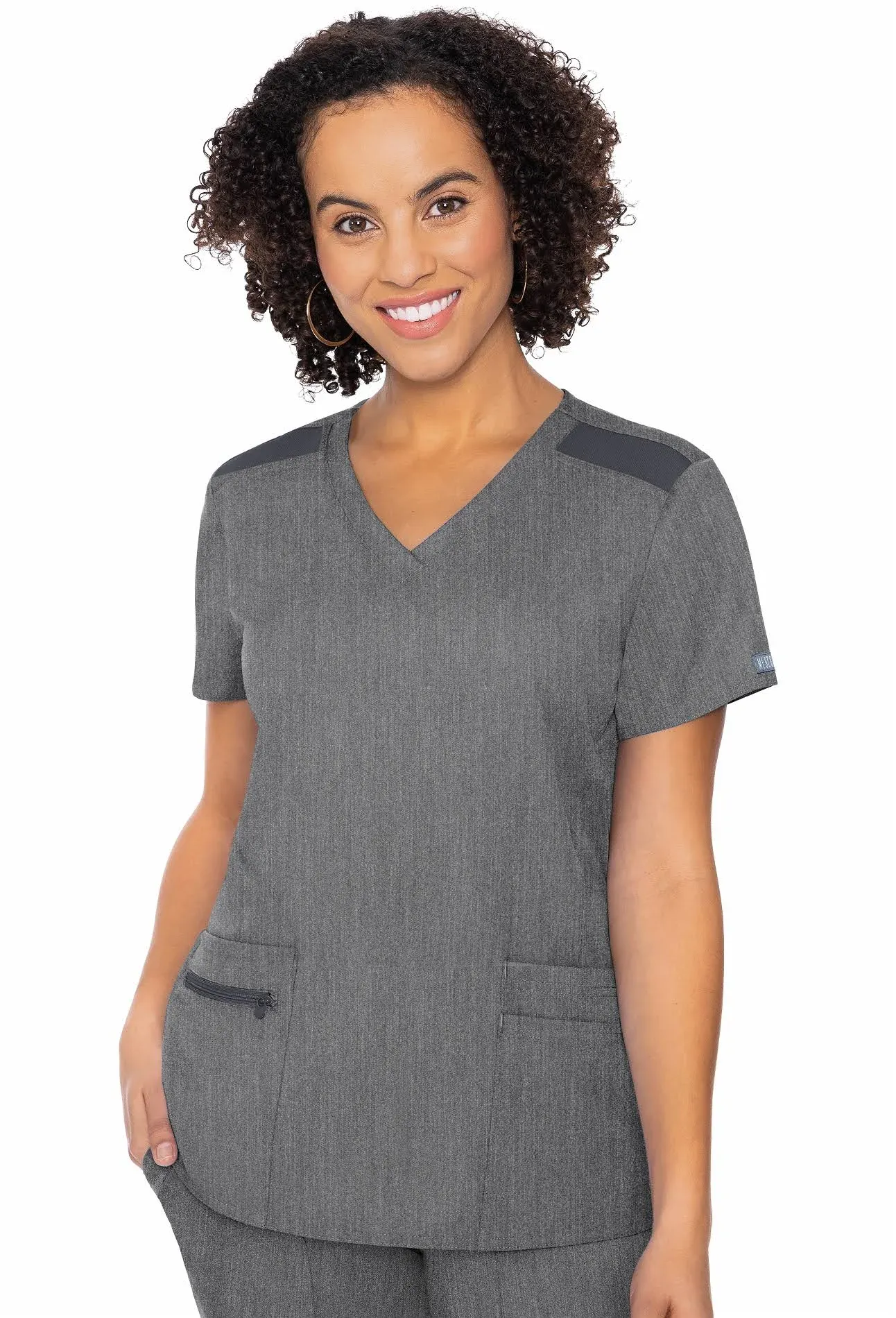 Med Couture Scrub Top for Women, V-Neck with 4 Pocket, Ultra Soft, 2-Way Stretch and Wrinkle-Free Fabric - MC7468