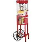 Nostalgia Electrics Vintage Collection Popcorn Cart, Red, 48"