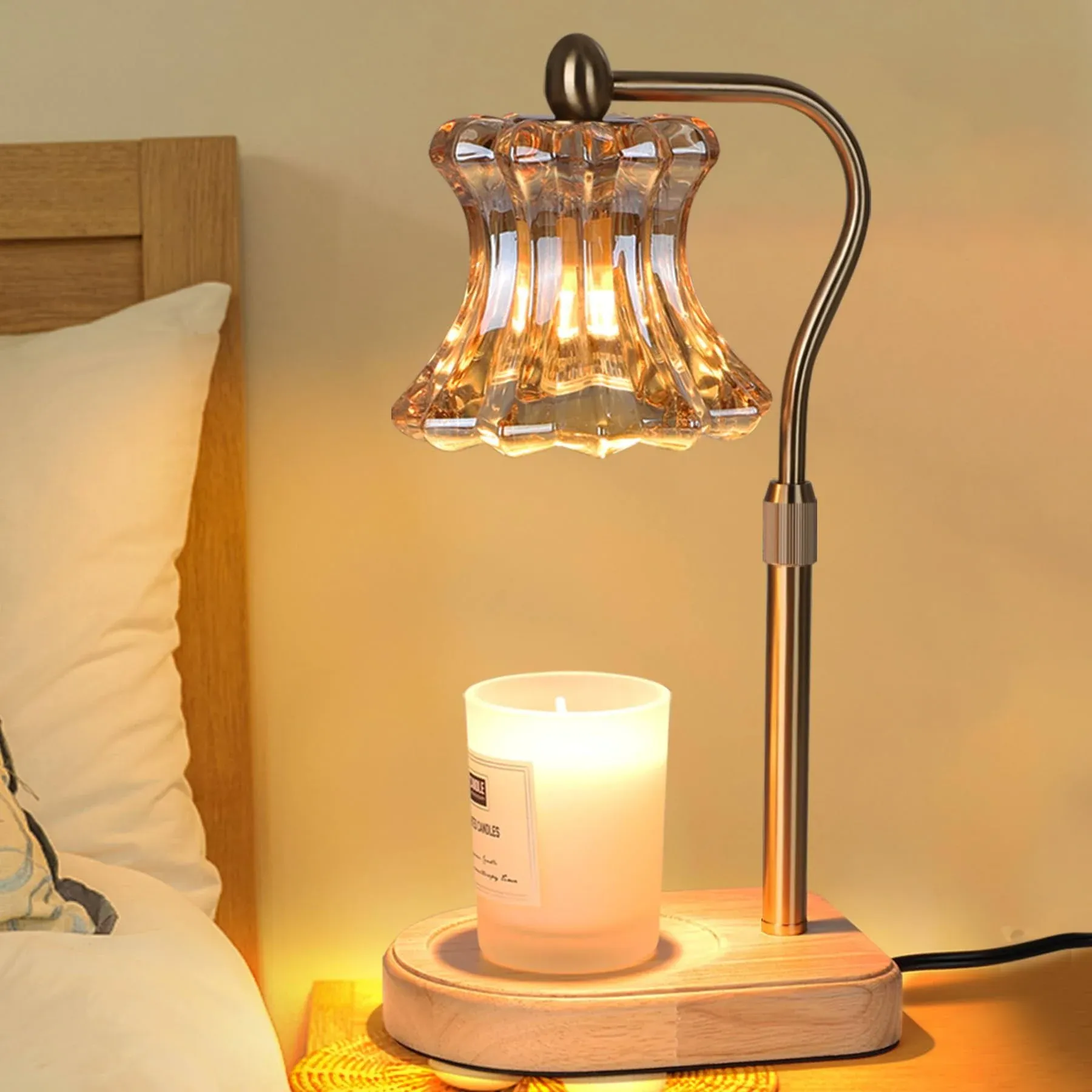 Candle Warmer Lamp, Electric Candle Lamp Warmer with Timer &amp; Dimmer Height Ad...