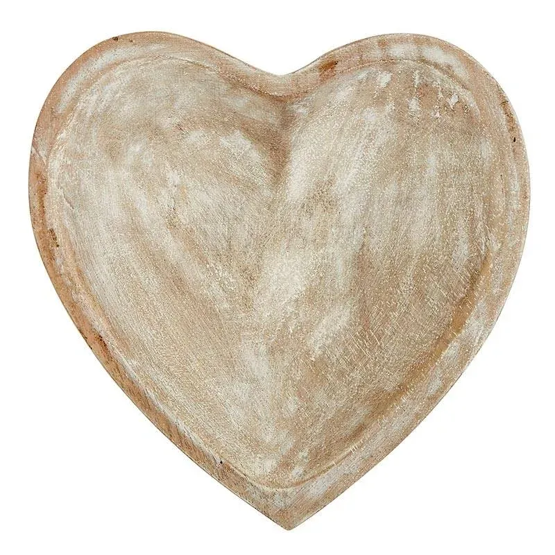 47th & Main White Wooden Heart - Small