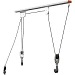 Heavy Duty Aluminum Rail Mount Bike Hoist &amp; Ladder Lift for Ceilings up to 12Ft