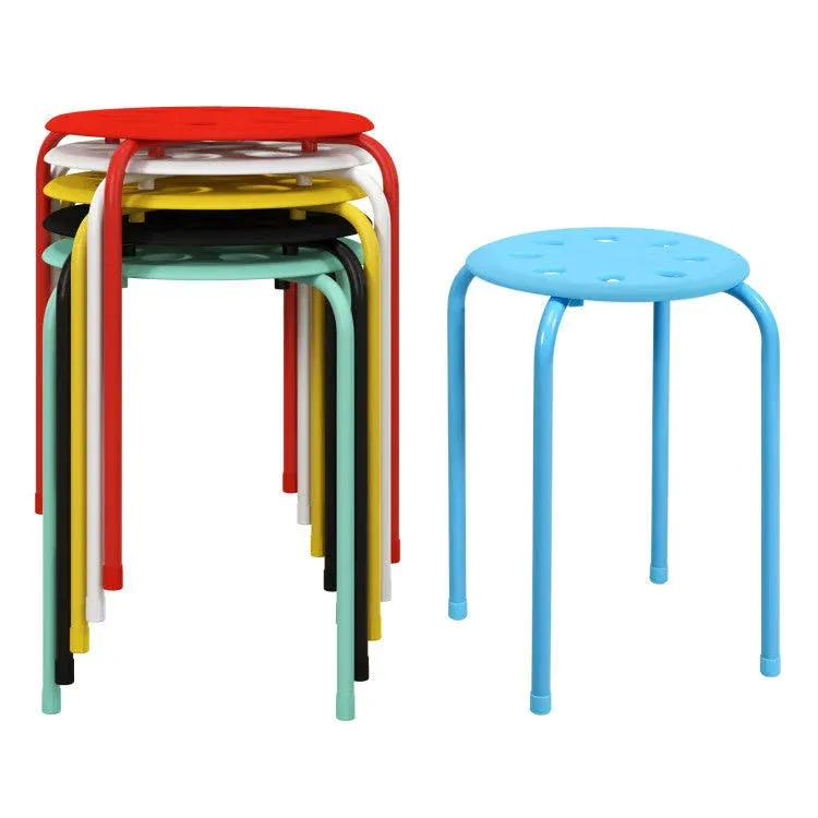 Costway Set of 6 Portable Plastic Stack Stools -Multicolor