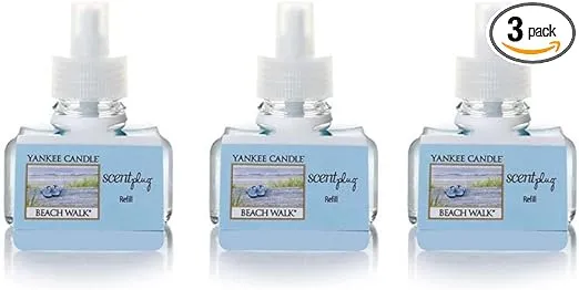 Yankee Candle 3 Pack Of Beach Walk Scentplug Refill 0.6 Oz.