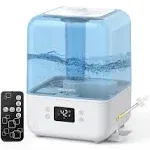 Humidifiers for Bedroom, MORENTO 4.5L Top Fill Humidifiers for Large Room, Cool Mist Humidifiers for Home, 360° Nozzle, Auto Shut-Off, Humidity Setting, Last up to 50Hrs with Night Light, White