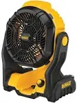 DEWALT 20V MAX Jobsite Fan, Cordless, Portable, Bare Tool Only (DCE512B), 12x8x14 inches, Yellow/Black