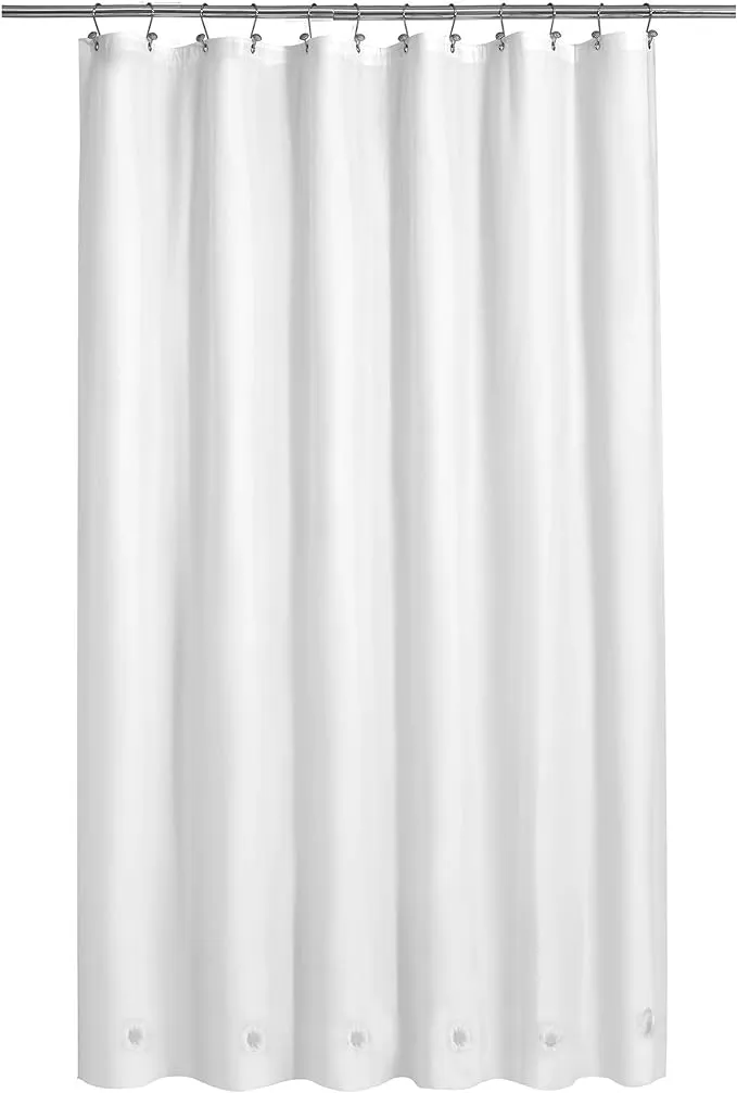 Barossa Design Extra Long Shower Curtain or Liner 72x80-6 Magnets On Bottom, Peva, Waterproof, PVC Free, Metal Grommets - 72 x 8