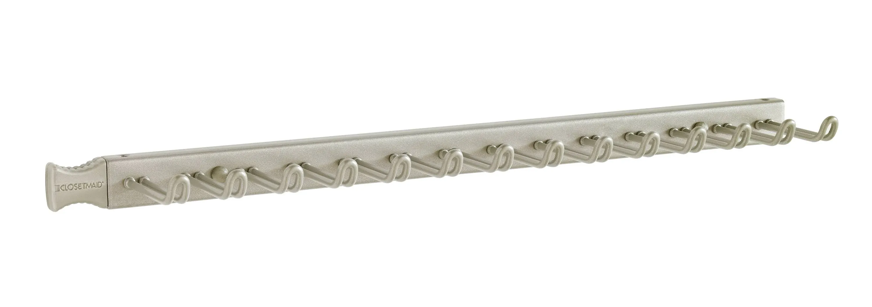 14-Hook Tie And Belt Rack Wall-Mountable Steel In Satin Nickel Finish