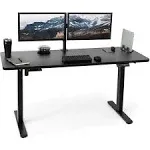 Vivo Electric 60” x 24” Stand Up Desk | Black Table Top, Black Frame