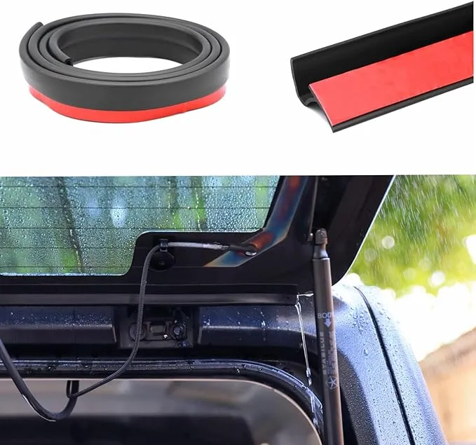 Tailgate Rear Window Rain Gutter Deflector For Jeep Wrangler JK JL 2007-21 Black