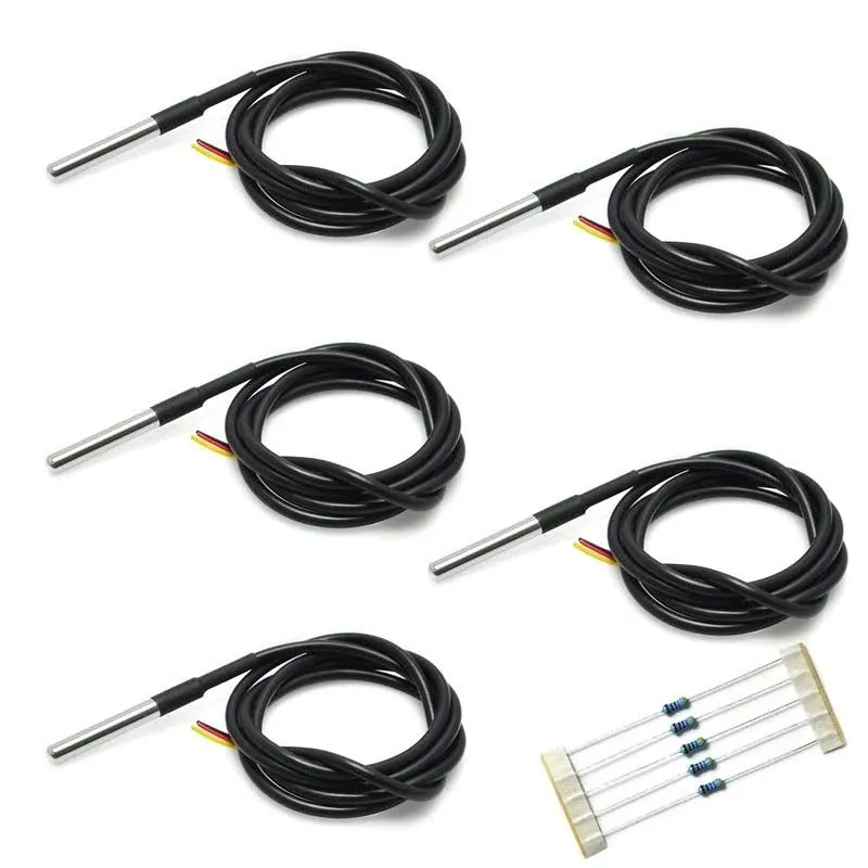 Gikfun DS18B20 Temperature Sensor Waterproof Digital Thermal Probe Sensor for Arduino (Pack of 5pcs) EK1083