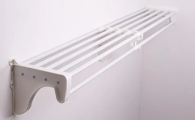 EZ SHELF - Closet Shelf with Hanging Rod - 29" to 49” Expandable, White, Closet Shelves - Strong, Holds 200 lbs - Easy Install - 1 Side Wall & Backwall with 1 End Bracket, Alternative to Wire Shelving