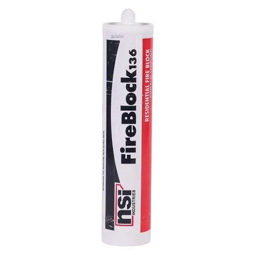 NSI FS-136 Fireblock136 Residential Rated Non-Combustible Fire Block, 10.3 oz Caulk Tube, for Residential Applications, Red