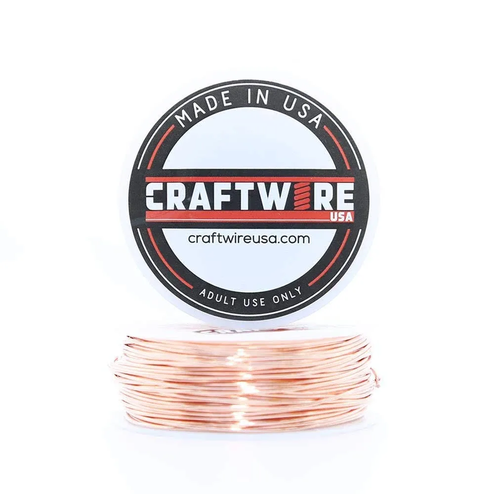 Craftwire USA Solid Bare Copper Wire Round,bright,half Hard,5 oz 20 Gauge,108 Feet (Choose 10 to 30 ga)