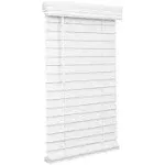 Lotus & Windoware Cordless, 2 inch Faux Wood Blind, 34" Wide x 60" Long, Smooth, Bright White