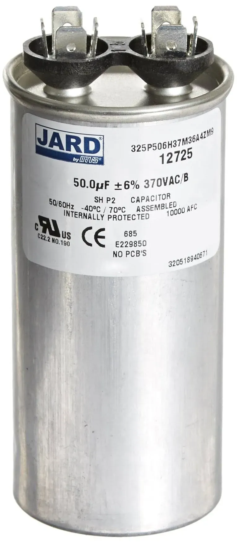 Essex Motor Run Capacitor 50 MFD 370V