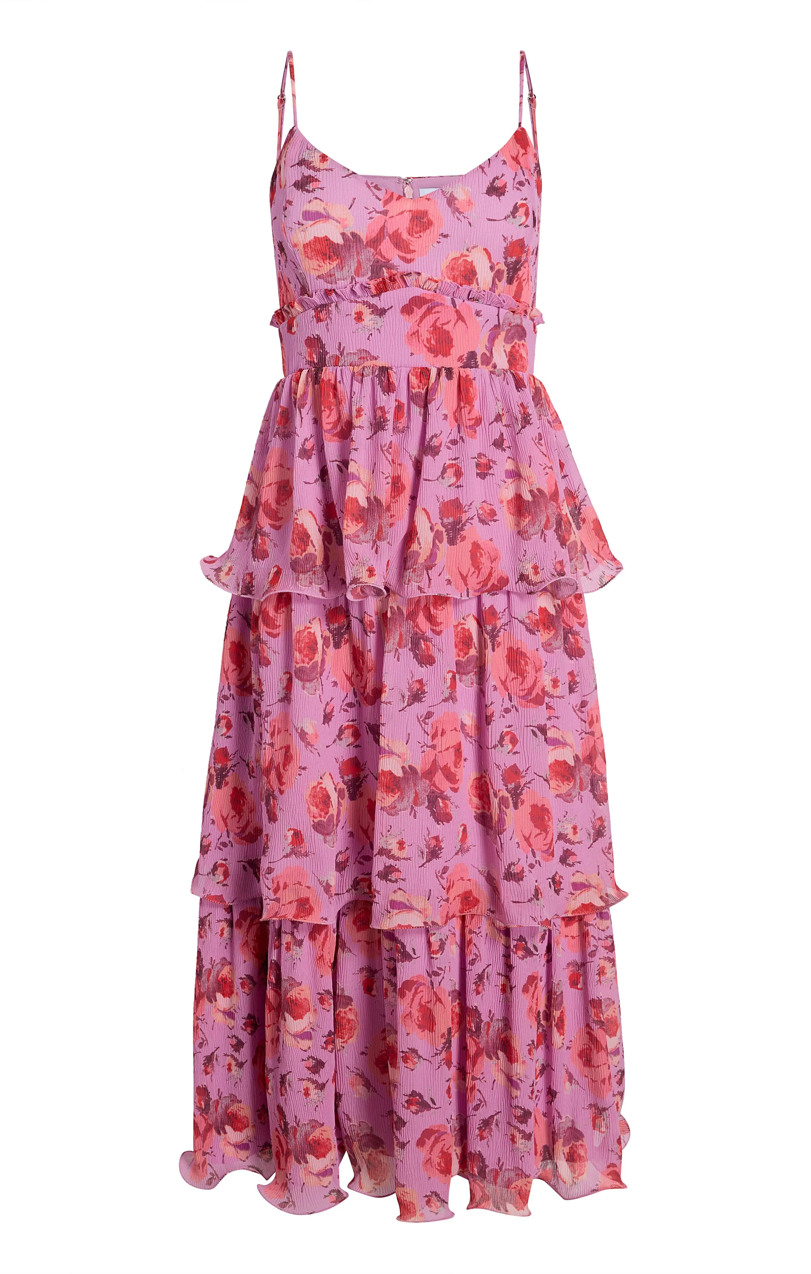 Likely Adriana Printed Tiered Dress Orchid Multi