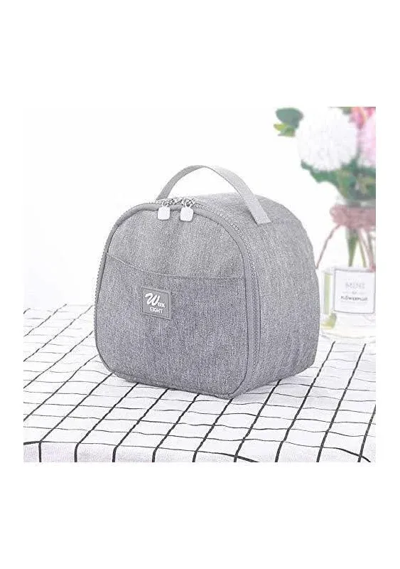 Small Lunch Bag for Women Men Mini Insulated Lunch Box Portable Cooler Bag Reusable Snack Bag Adult Lunch Pail Petty Food Containers Grey