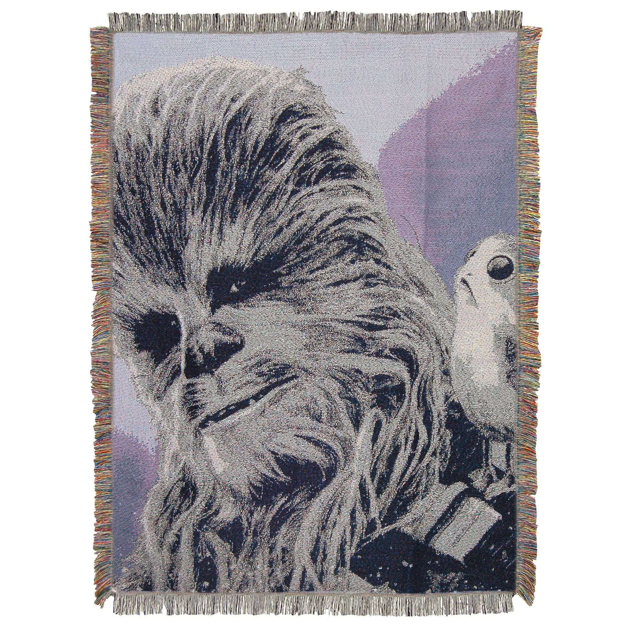 Disney Star Wars Chewie &quot;Co Pilot&quot; Woven Tapestry Throw Blanket 48x60 USA Made