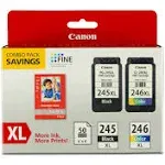 Canon PG-245 XL/CL-246 XL High Yield Ink Cartridge - Combo Pack - Black/Color/Paper