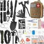 142Pcs Professional Survival Gear and Equipment with Molle Pouch, for Men Dad