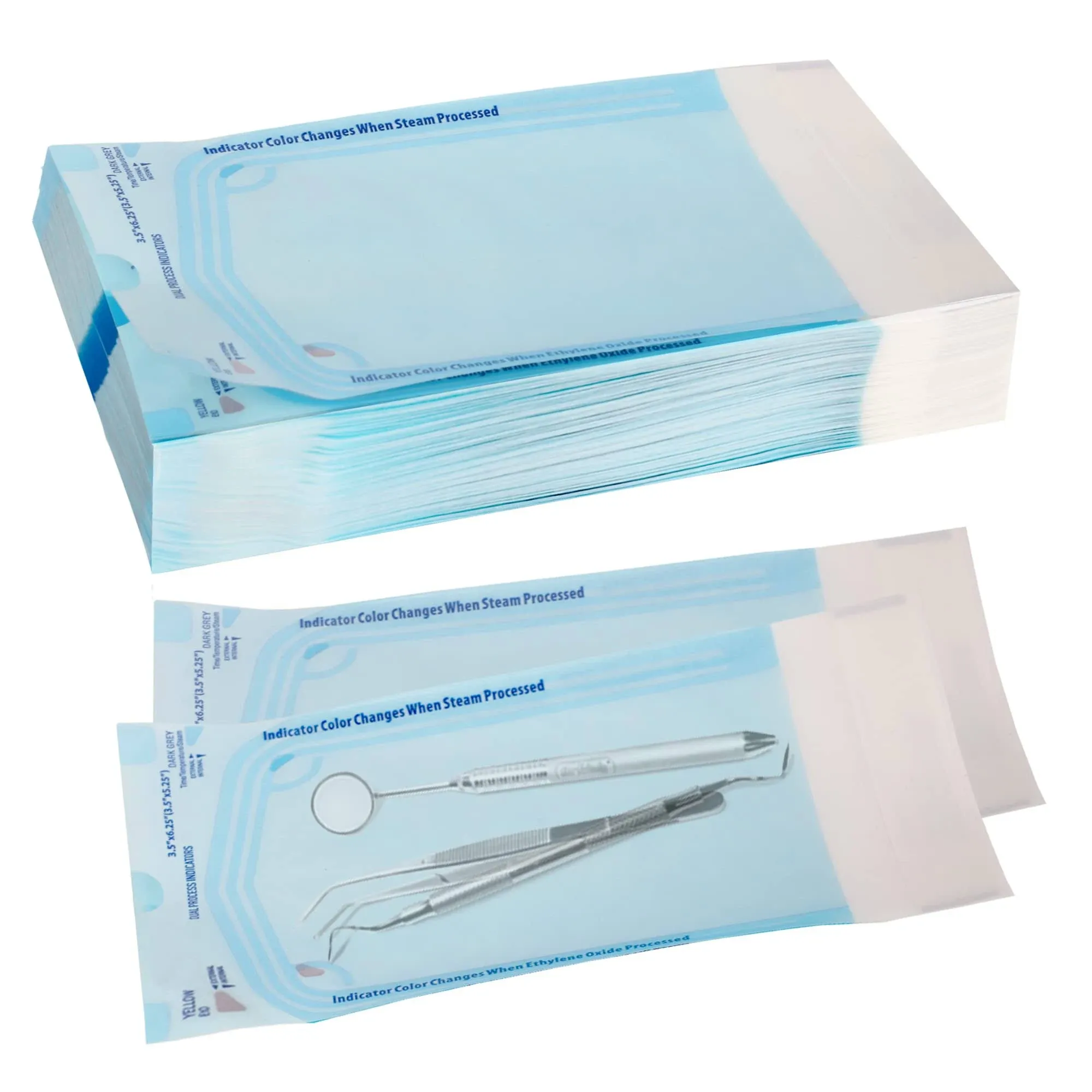 200 2.75" x 9" Sterilization Pouch Self Sealing Autoclave Bags for Dental, Tattoo ...