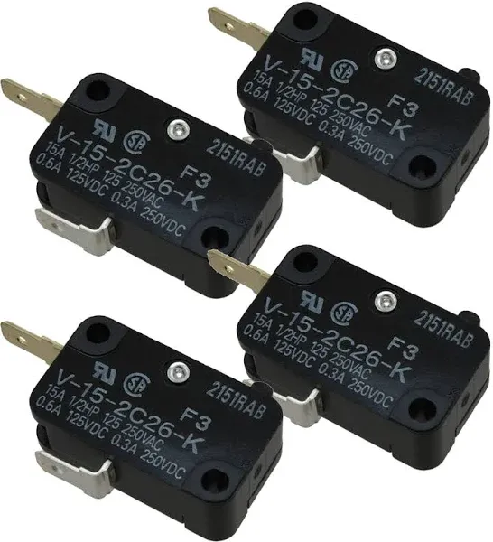 (4PCS) Omron V-15-2C26-K Switch, series 94-231-20.V152<wbr/>C26K, SHURflo 2088 Parts