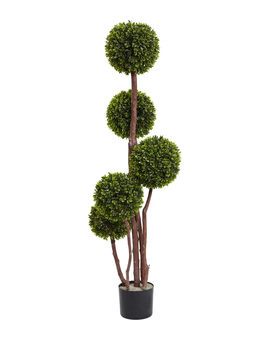 Shop Nearly Natural Boxwood Topiary Tree Uv Resistant