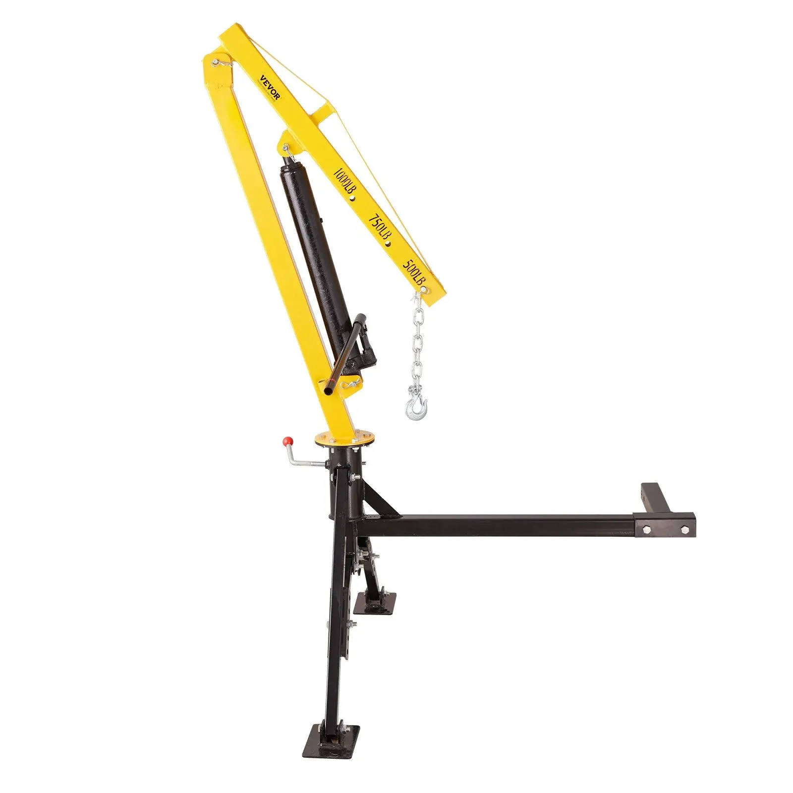 VEVOR Hydraulic Pickup Truck Crane 1000 lbs Capacity 360° Swivel Hitch Mounted ...