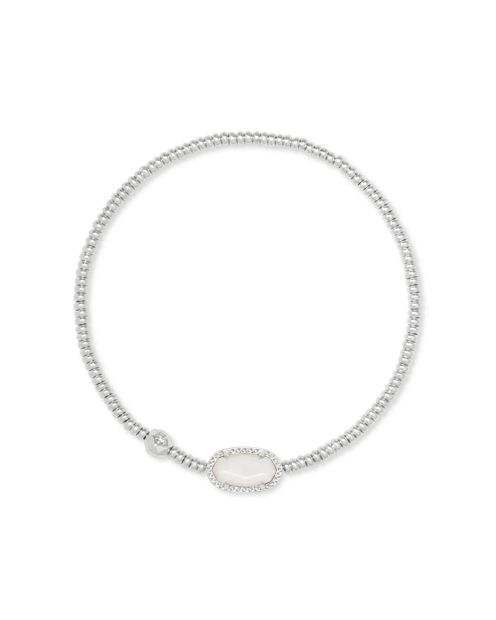 Kendra Scott Grayson Stretch Bracelet Silver- Ivory Mother of Pearl