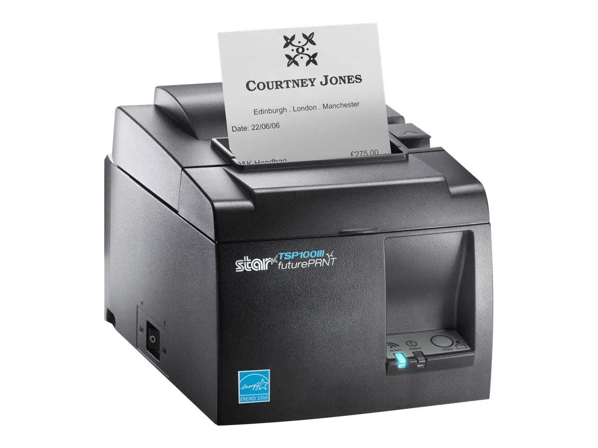 Star Micronics TSP100III WLAN Receipt Printer -Thermal, Auto-cutter,Wi<wbr/>-Fi, Black