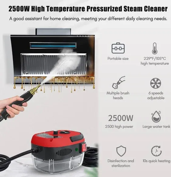 2500W Portable Handheld Steam Cleaner High Pressurized Steam Cleaning Machine ...