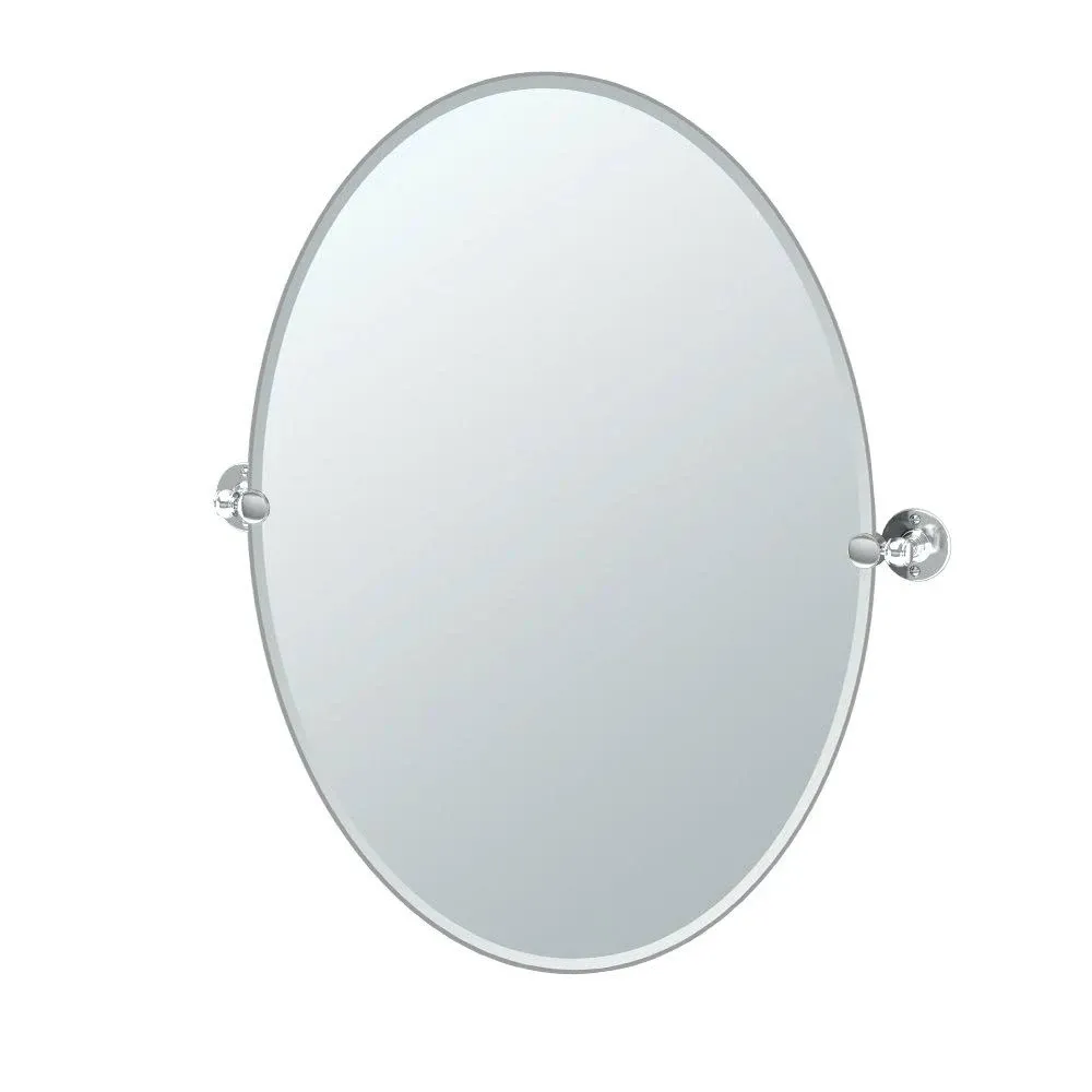 Gatco 4419SM Cafe Small Wall Rectangle Mirror, 24 H x 23.5 W, Chrome