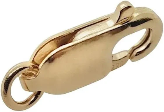 14K Solid Yellow Gold Oval Lobster Clasp