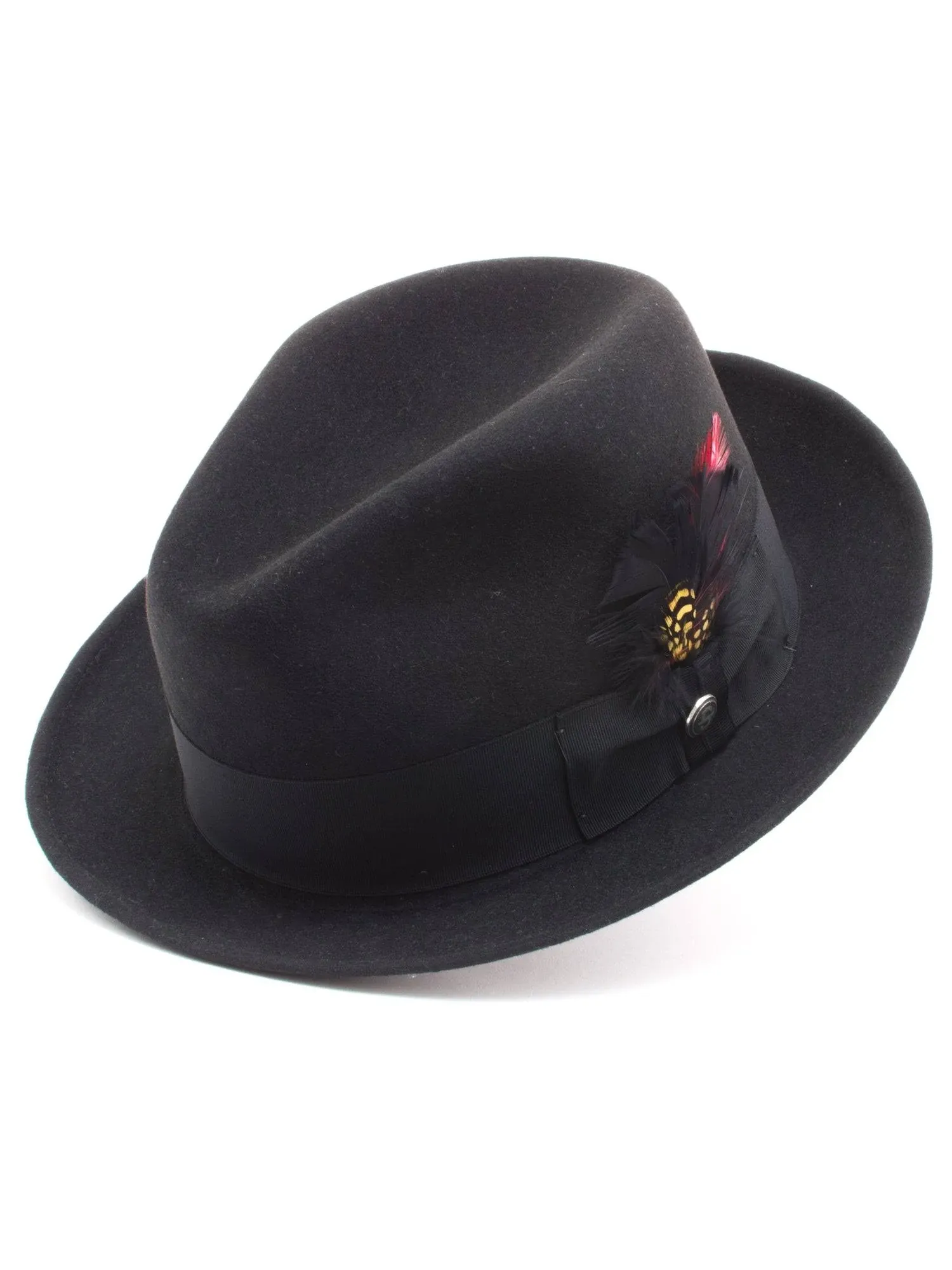 Stetson Frederick Wool Felt Fedora Hat Black / 7 1/2