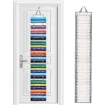 DKHDBD Vinyl Roll Holder with 60 Compartments and Keeper Door Hooks Strap, Clear Organizers Wall Mount for Home Craft Closet (Grey)