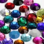 7mm SS34 Assorted Acrylic Rhinestones for Jewelry Making and Face Painting, Lead ...