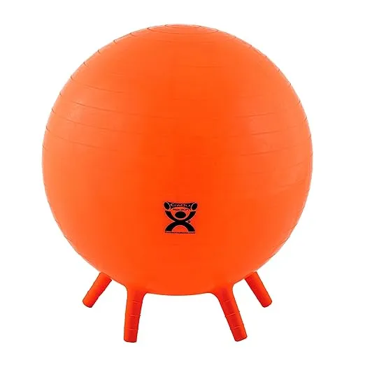 CanDo 30 in. Inflatable Exercise Ball with Stability Feet - Red