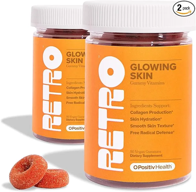 Retro Gummy Glowing Skin Vitamins for Collagen Production - Astaxanthin, Vitamin ...