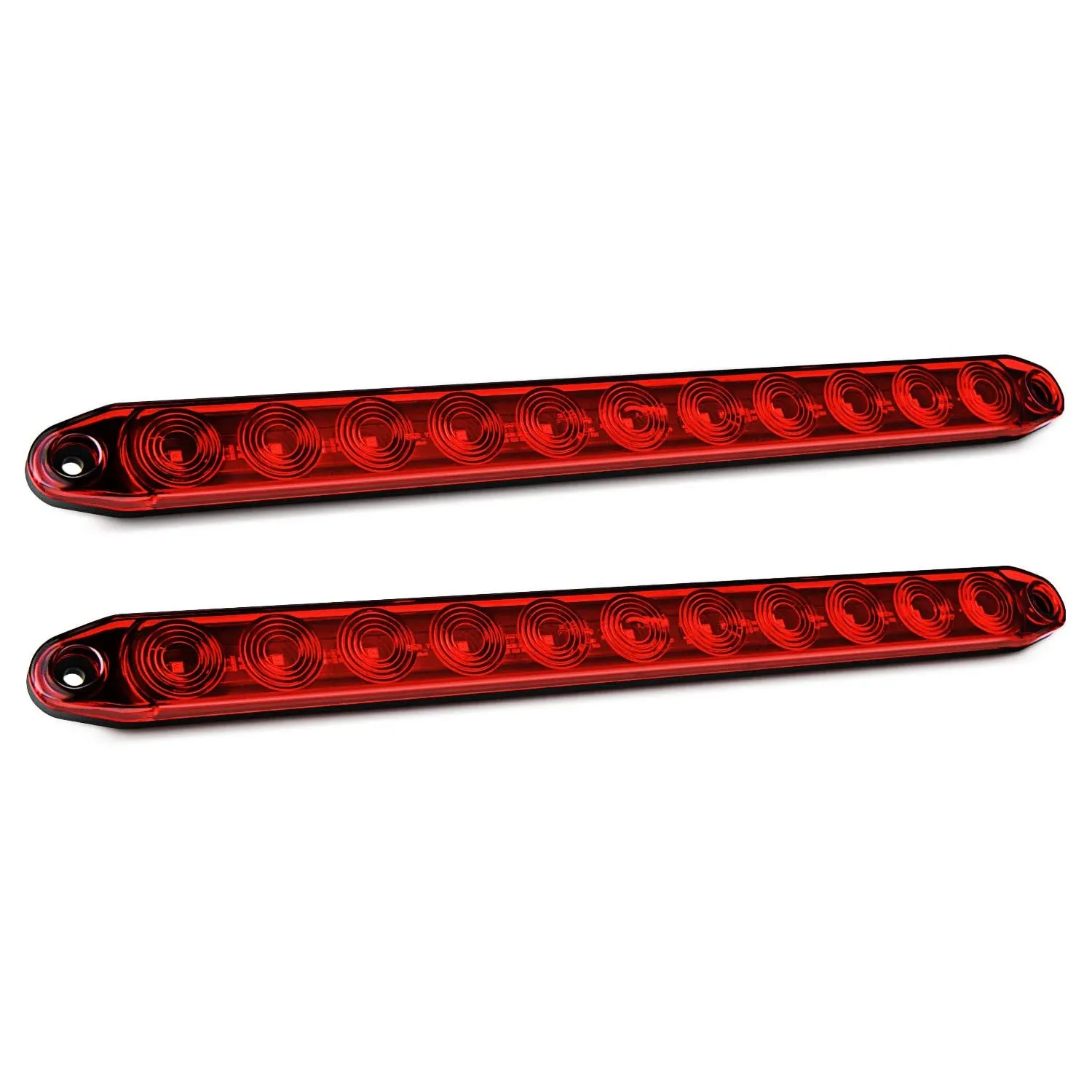 Nilight 2pcs 16inch 11 LED Red Trailer Light Bar for Park Stop Turn Signals Tail Brake Light Dot Compliant IP65 Waterproof Truck Trailer Marker ID