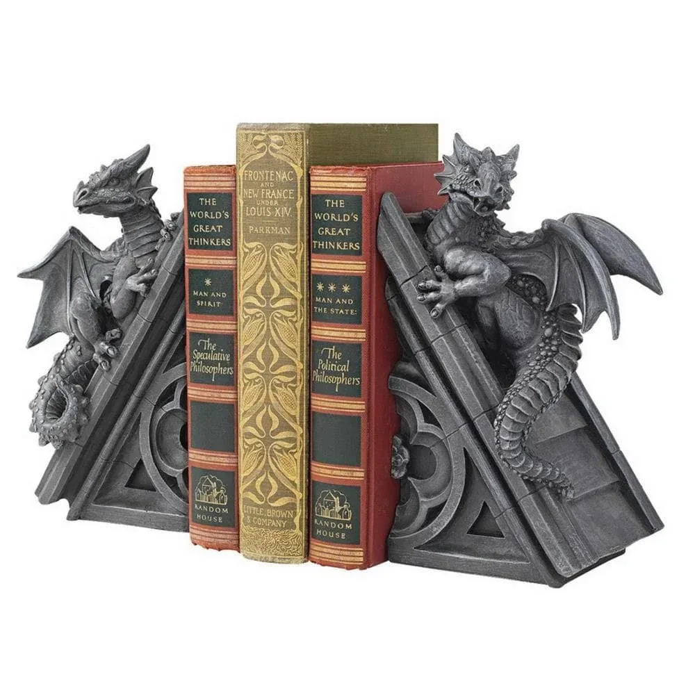 Design Toscano Gothic Castle Dragons Sculptural Bookends