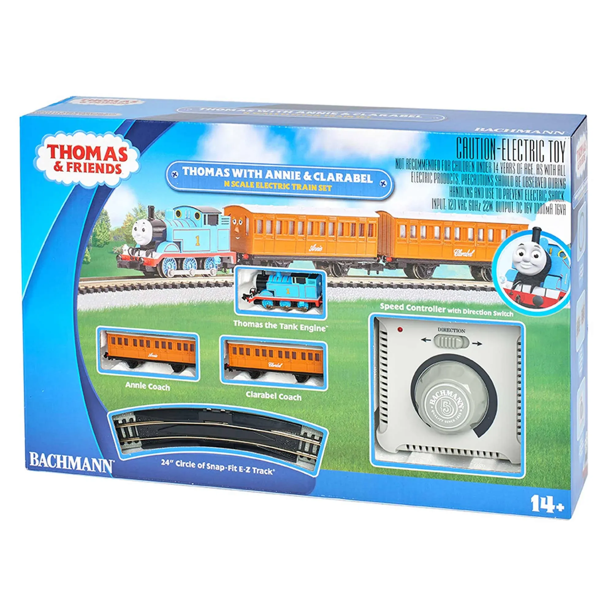 Bachmann Trains - Thomas with Annie and Clarabel Ready to Run Electric Train Set - N Scale, Blue