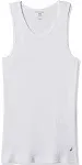 Men s Lucky 00CPT15 Cotton Ribbed Tank - 4 Pack (White S)