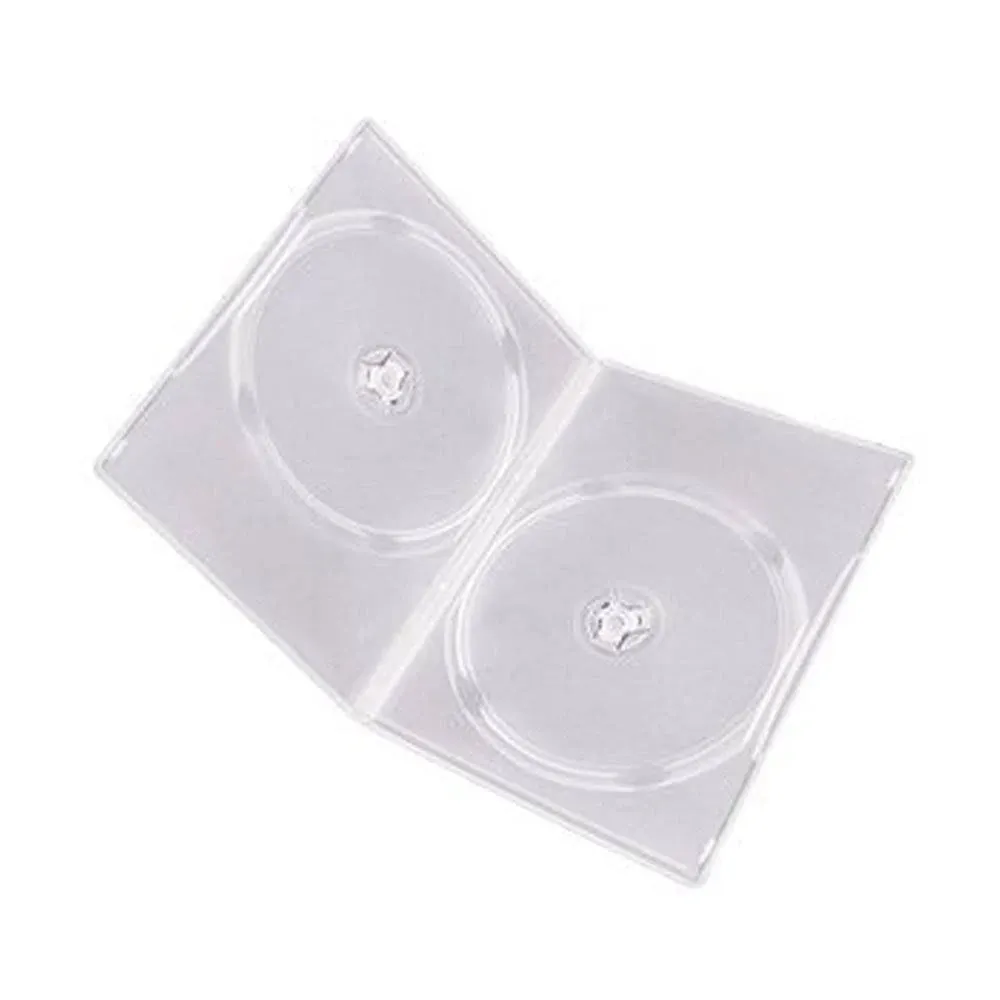 7mm Slim Clear Double CD/DVD Case, 100 Pieces Pack. (2 Discs Capacity per Case)