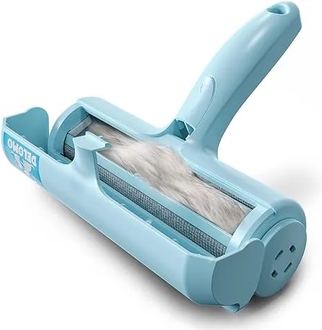 Delomo Pet Hair Remover Roller, Dog & Cat Fur Remover with Self-Cleaning Base, Efficient Animal Hair Removal Tool, for Furniture, Couch, Carpet, Car