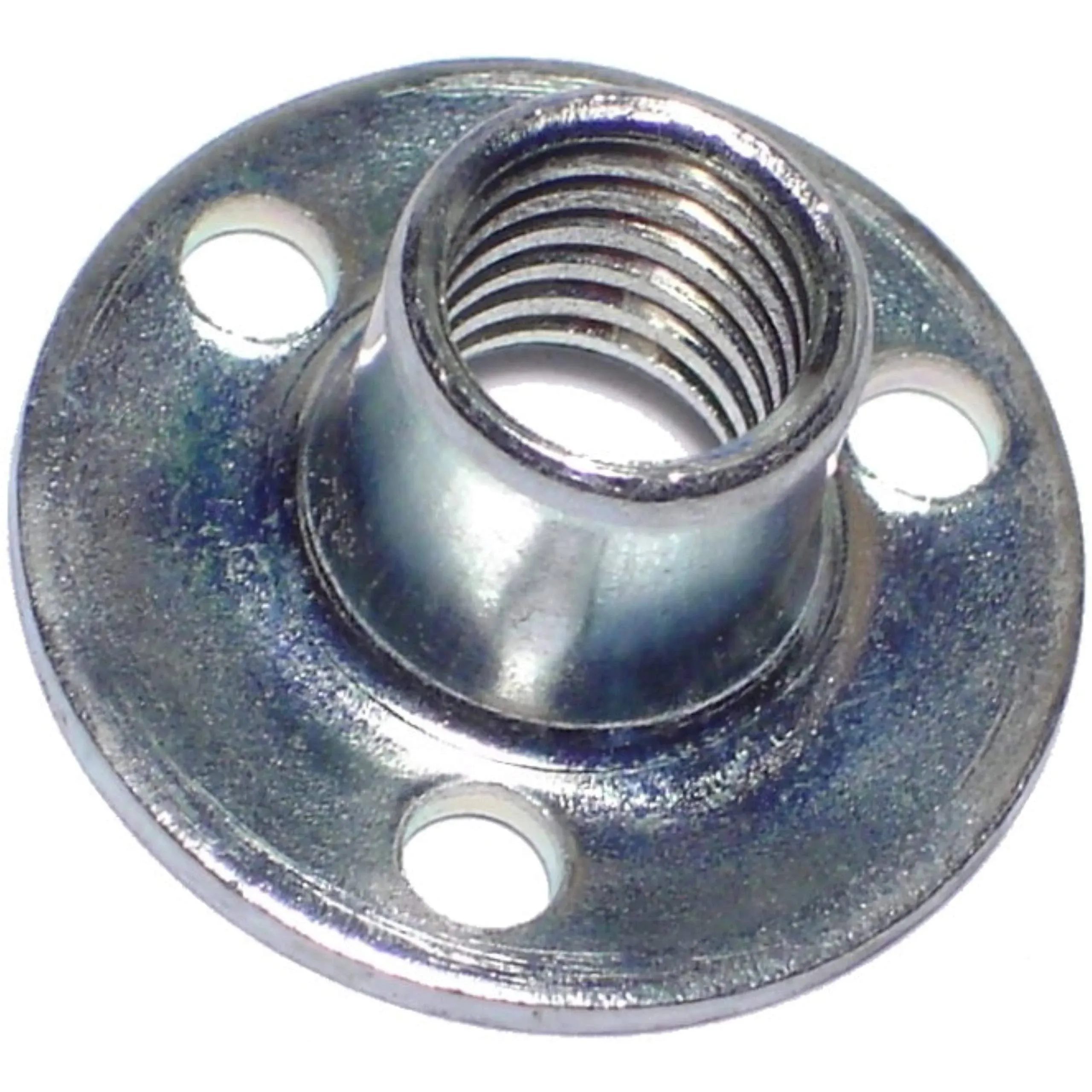 T-Nut, 3/8"-16, Steel, Zinc Plated, 7/16 in Barrel Ht, 6 PK