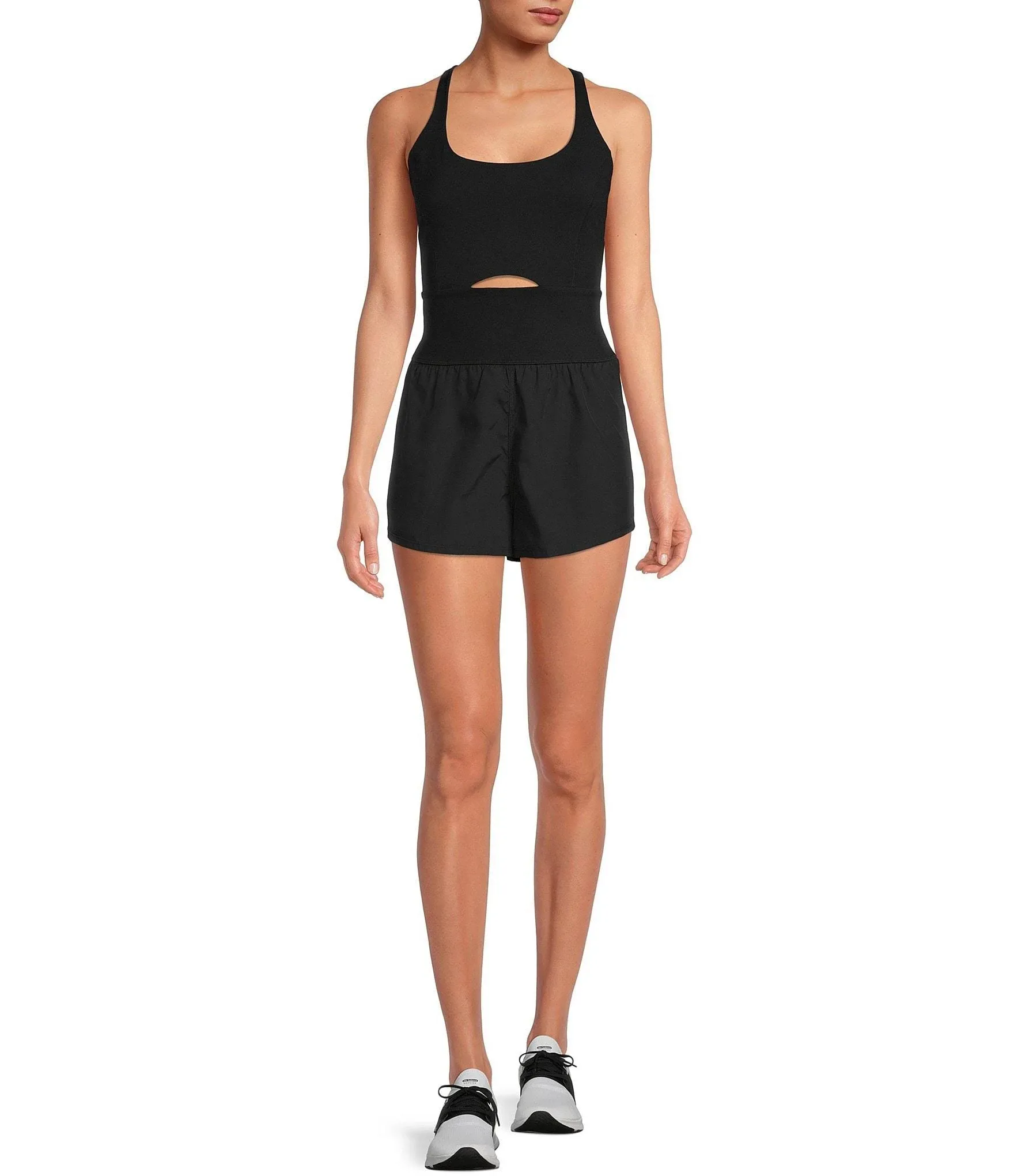 Fp Movement by Free People Righteous Runsie Romper Black/Black