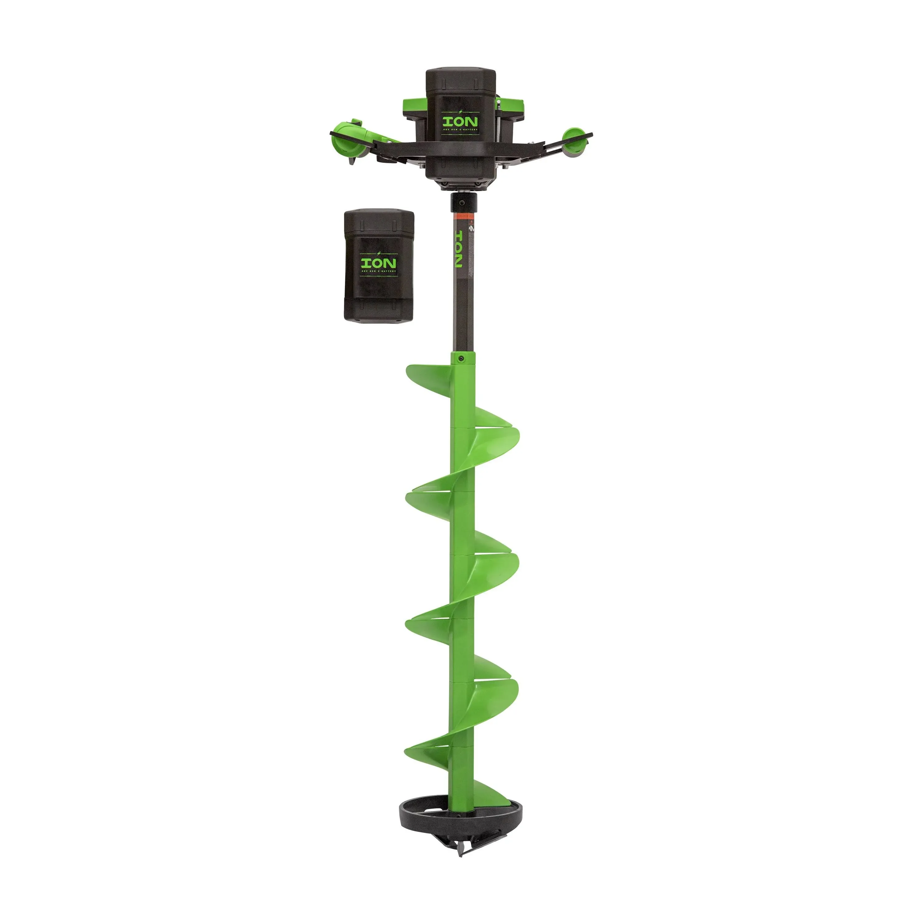 ION ICE FISHING Alpha Series Electric Ice Auger, Gen 3, 40V Lithium-ion Battery, Green