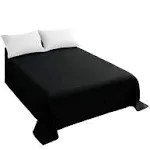 Sfoothome Twin Flat Sheet Black Top Sheet, Premium Hotel 1-Piece, Luxury and Soft 1500 Thread Count Quality Bedding Flat Sheet, Wrinkle-Free, Stain-