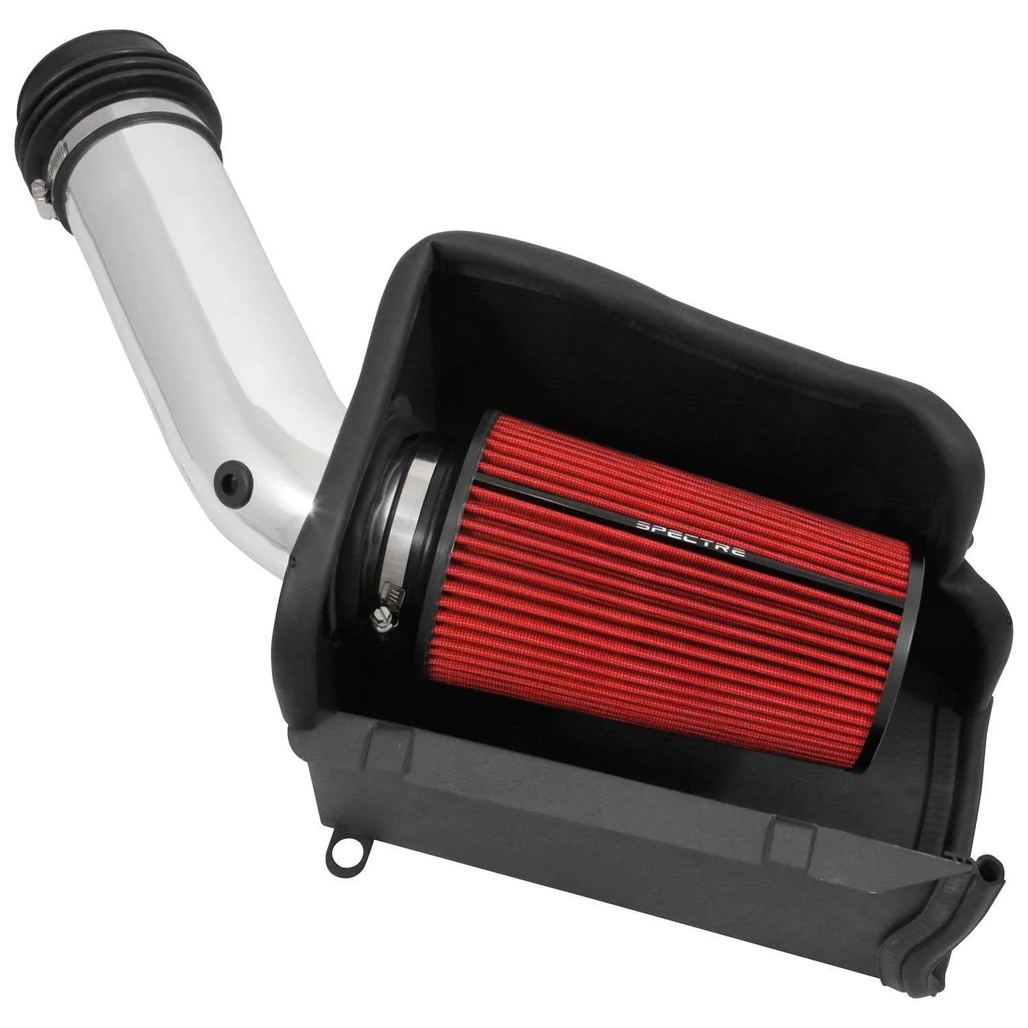 Spectre 94-97 Ford SD 7.3L DSL Air Intake Kit - Polished w/Red Filter